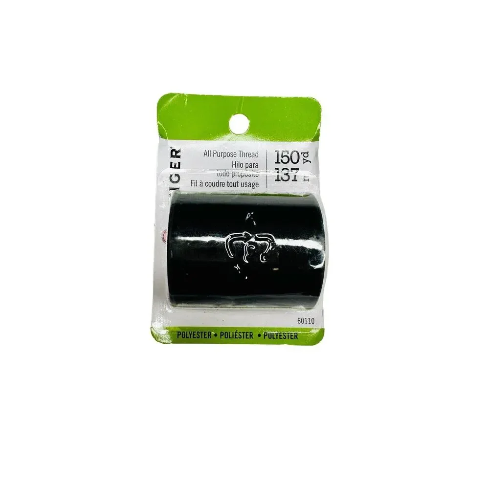 Singer All Purpose Polyester Thread 150yd Black 6 Pack Bundle Set Brand New